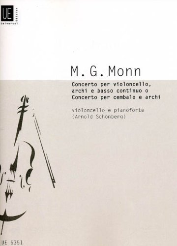 Concert G minor Edition for Cello and Piano by Georg Matthias Monn