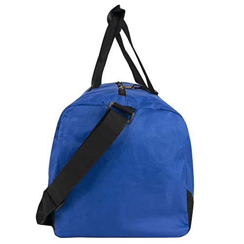Image of 30 Liter, 17 Inch Canvas Duffle Bags for Men and Women - Travel Weekender Overnight Carry-On Shoulder Duffel Tote Bags, Blue, 17 inch x 10 inch x 10 inch