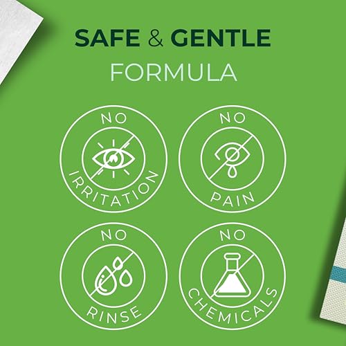 Teebaumöl-Augenlid- und Wimperntücher | Mit Hyaluronsäure, Grünem Tee & Kamille bei Blepharitis & juckenden Augen, Packung mit 60 einzeln verpackten Wimperntüchern, natürlichem Make-up-Entferner