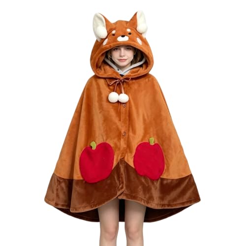 Image of Halloween Animal Hooded Blanket Cape Plush Costume Inspired Wearable