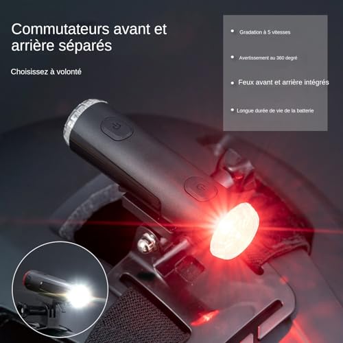 Lámparas de casco para bicicleta con 5 modos ajustables de iluminación LED 3