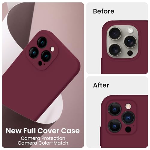 Image of FireNova Designed for iPhone 16 Pro Max Case, Silicone Upgraded [Camera Protection] Phone Case, Soft Anti-Scratch Microfiber Lining Inside, 2024, Plum