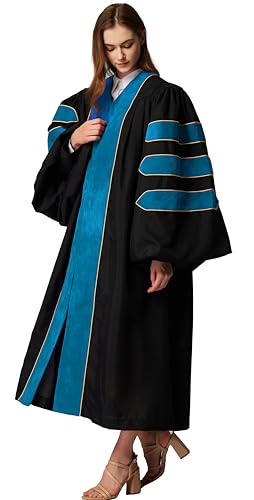Image of MyGradDay Unisex Deluxe Graduation Doctorate Robe with Gold Piping Available for Customization