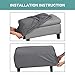 Turquoize Stretch Ottoman Cover Ottoman Slipcover Sofa Cover Footstool Protector Storage Ottoman Covers Furniture Protector Soft Rectangle slipcover with Elastic Bottom (Large,Charcoal Gray)