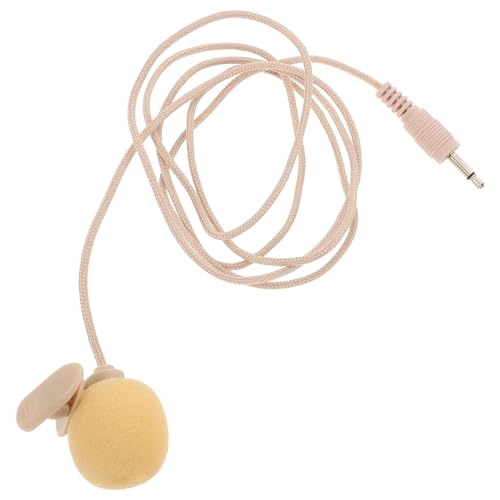 UTHCLO Micrófono Condensador Portátil en Miniatura con Cable, Ligero Alta Sensibilidad, Adecuado para Entrevistas al Aire Libre y Uso Personal, Color Beige con Materiales de Metal
