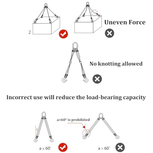 Heavy Duty 4 Leg Chain Sling, Alloy Steel Grab Webb Webbing for Hoist, 6613 Lbs Capacity, Safe Cargo Handling & Towing, Anti Twist Ratchet Strap do odzyskiwania silnika i dekompensacji