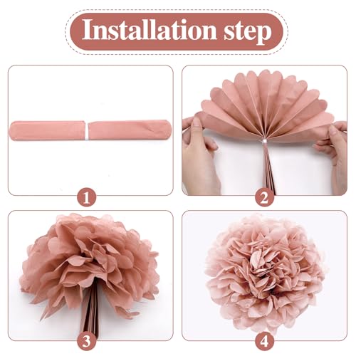 Image of BestoFun 16 PCS Pink Green Party Decorations Tissue Paper Flowers Pom Poms Decorations for Girl Groovy Birthday Baby Shower Wedding Bachelorette Room Wall Hanging Decor