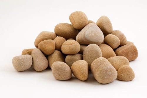 Image of Decorative Landscaping and Garden Teak Stones /Pebbles (0.9 kg /0.5-1-inch, Golden)