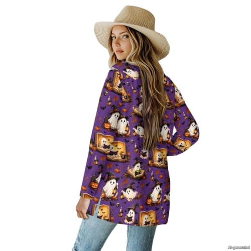 Image of Forchrinse Red Ladybug Cardigan for Women Causal Long Sleeve Open Front Cardigans Sweater Fashion 2024 Fall Coat with Pockets