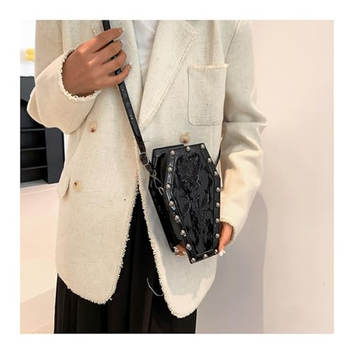 Image of Goth Purse Coffin Halloween Purses Clutch Shoulder Bag Small Crossbody Bag Spooky Horror Cute Wallet