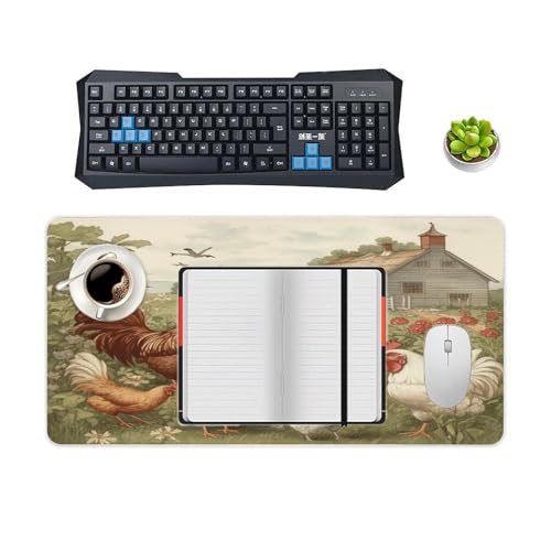 Chickens and Farm Pad para Escritorio Grande de Caucho miniatura 4