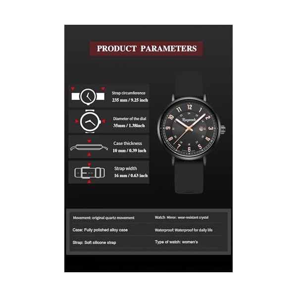 Quartz Analog Watch,Silicone Band, Calendar Date Display, Water Resistant, Watch for Women Nurses Female Nursing Students Lady - Image 6