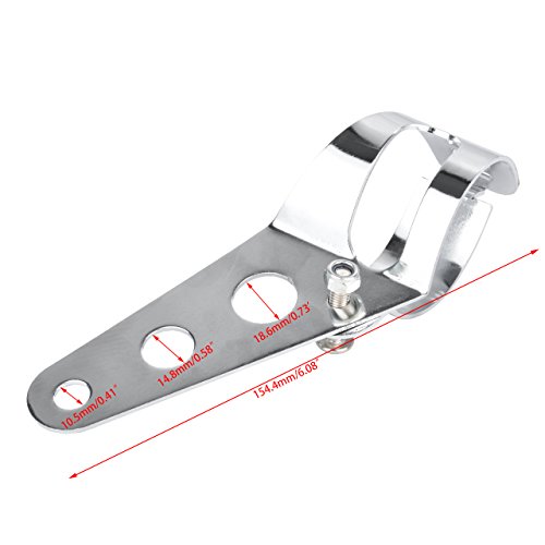 Tuincyn Universal Motorcycle Headlight Mounting Fork Clamp Bracket Silver Chrome Fork Tubes 38-51Mm For Chopper Bobber Street Bike Cafe Racer Harley Davidson #TOP1