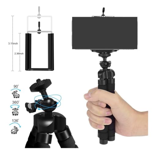 Mini trípodes para fotos nítidas con accesorios estables de ángulo ajustable 4