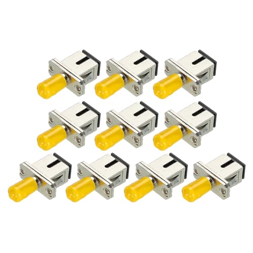 QUARKZMAN 10 Stück Glasfaser Adapter ST-SC Flansch Singlemode Simplex Adapter ST-SC/UPC für Netzwerk Internet Verbindung