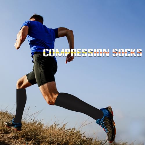 Image of Sooverki Compression Socks for Women and Men Circulation (3 /4 Pairs) is Best Support for Running Athletic Cycling Hiking