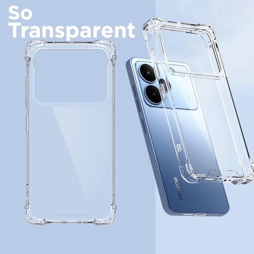Image of Pikkme Back Cover for Realme P4 5G PC + TPU Clear Transparent Raised Edges Shockproof Protective Phone Bumper Case(Transparent)