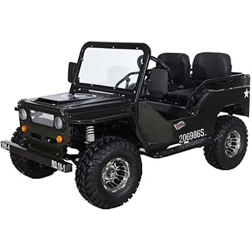 X-PRO 125cc Go Kart with 3-Speed Semi-Automatic Transmission w/Reverse, Big 18" Aluminium Rim Wheels! (Army Green)
