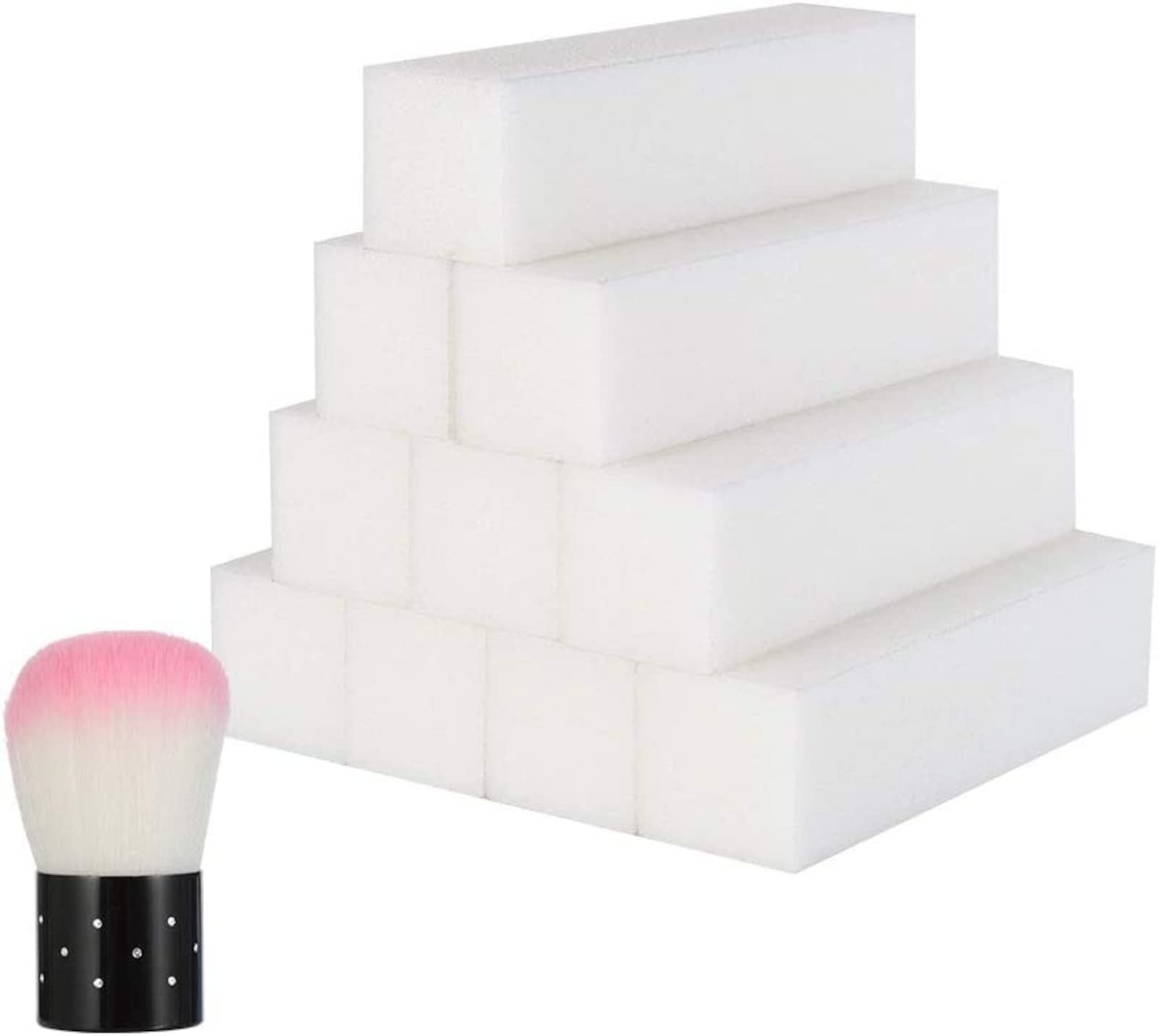 10x Nagelfeilen Buffer 10 Stück Weiß Buffer für Nägel Gelnägel Nail Buffer Nagelfeile Buffer Set Schleifblöcke Maniküre Werkzeug mit einem Nagelpinsel Entstauben (10x Stück)