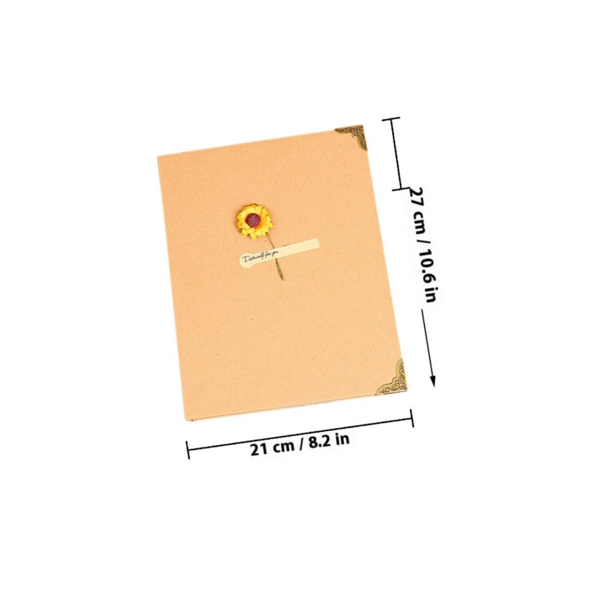 OSALADI Álbum de Fotos de Recortes DIY Retro, Papel Kraft Páginas Amarillas, Compacto y Portátil, Portafotos Familiar para Bodas, Cumpleaños y Recuerdos, Libro Decorativo Artesanal
