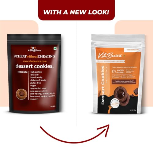 Image of Kilobeaters Keto Friendly Chocolate Dessert Healthy Diet Cookies Biscuits Snacks For Diet, With Sugar Free, No Maida, Zero Sugar & Zero Preservatives, 200 Grams - (Pack Of 1)