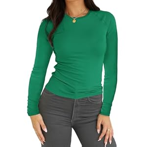 Abardsion 2025 Women Casual Activewear T Shirts Basic Crewneck Raglan Short Sleeve Slim Tight Fit Going Out Tops