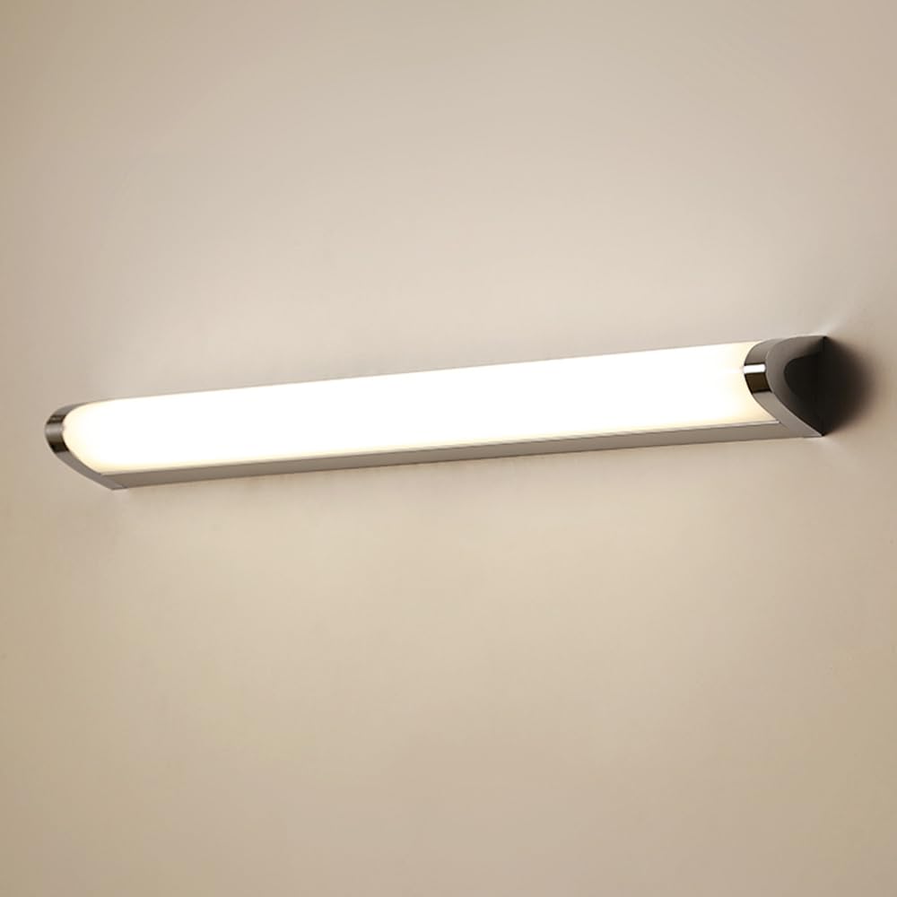 Jadssox Barra Luminosa a LED lineare per Trucco Lampada da Bagno Moderna Barra sopra Lo Specchio Apparecchio di Illuminazione a Specchio Cromato Lampada da Parete per Trucco a Striscia Lunga sopra Lo