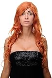 WIG ME UP - Perücke mit langen wunderschön gelockten/ welligen Haaren Pony und Seitenscheitel Orange Orange-Rot ca. 70cm 9204S-T2735