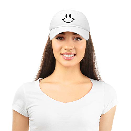 Dalix Smile Baseball Cap Smiling Face Happy Dad Hat Men Women Teens In White #TOP4