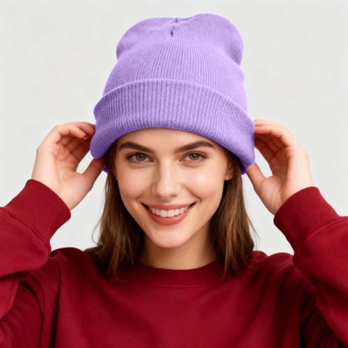 Image of ZOORON Beanie for Men Women Warm Winter Hat Unisex Soft Knit Cuffed Beanie