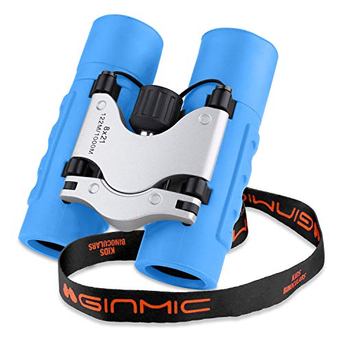 GINMIC Binoculars for Kids, 8 x 21 Real Optics Mini Compact Kids Binoculars