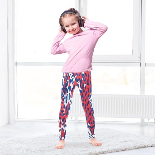 Bolaz Toddler Girls Leggings Printed Yoga Pants Leggings Red Blue Leopard for Kids4