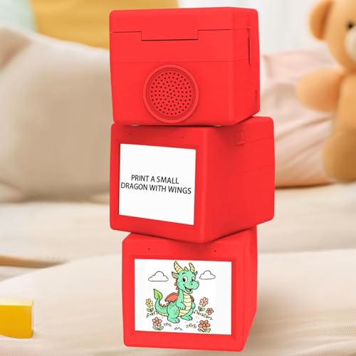 Image of ASHATA Smart AI Voice Thermal Printer, Bluetooth Portable Rechargeable Sticker Maker with HD Display, for Home Study DIY Projects Kids Crafts Labeling Scrapbooking
