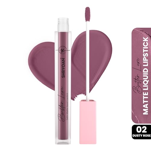 Image of Shryoan Butter Luxe Satin Matte Liquid Lipstick | Ultra Pigmented, Long-Lasting, Non-Transfer Formula, Smooth Lip Color, Weightless Finish, Silky Matte Finish (6ml) (Shade 02, Shade 02)