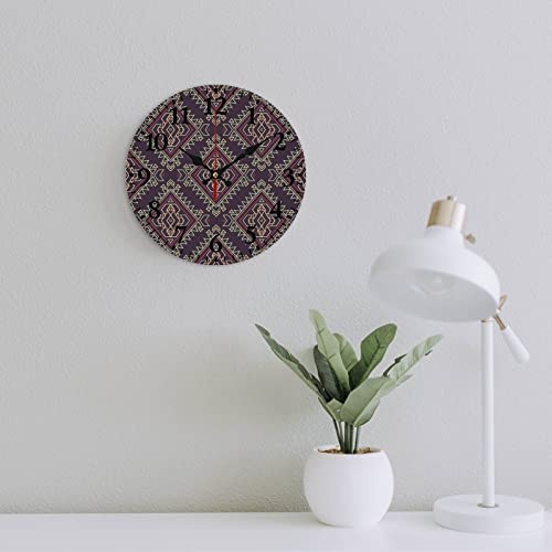 Decorative Ethnic Stytle Silent Non Ticking Wall Clock Easy To Read Decorative For Home Office #TOP1