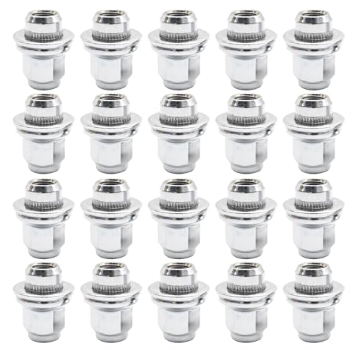 Tuercas de rueda M12 x 1.5 de coche juego de 20 piezas plateadas para sustituir fijaciones de Jaguar XF