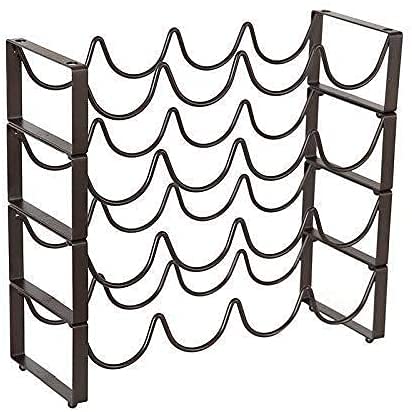 Soporte para 12 botellas de vino de acero miniatura 2