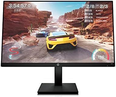 HP X27 Gaming Monitor, 165Hz, IPS, Full HD (1920 x 1080), 27 Inch, 1ms response time, AMD Freesync Premium, Height and tilt adjust stand, (1 HDMI, 1 DP) - Black