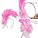 Loieryk Feathers Fascinator Headband 1920s Queen Headpiece Fascinators Hats for Women Tea Party Flower Headpiece