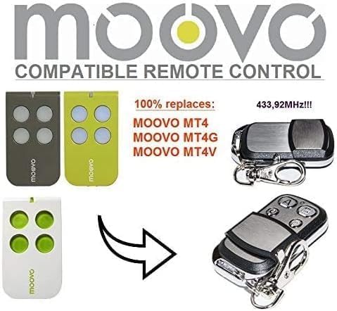 MOOVO MT4 / MT4G / MT4V Compatible Handheld Transmitter, Replacement Transmitter, 433.92 MHz Rolling Code Remote Control - Image 2