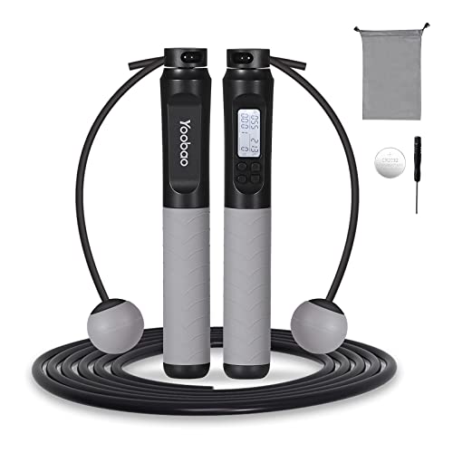 Jump Rope,Yoobao Anti Blue-Ray Digital Skipping Rope Counter, Cordless Jumping Rope for Women, Men, Kids, Adjustable Length Tangle-free Speed Rope, Workout Jump Ropes for Home, Fitness, Exercise, Gym