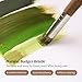Professional Oil Paint Brushes, Fuumuui 5Pcs Natural Badger Bristle Blending Brush Set for Acrylic, Oil and Gouache - Round Flat Top Shape with Birch Handle