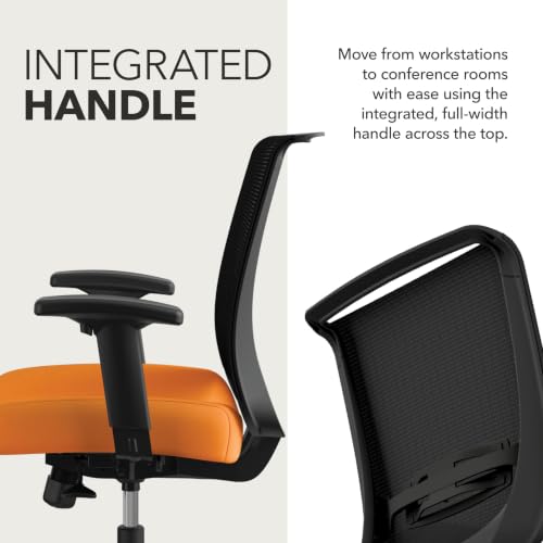 Image of HON Convergence Ergonomic Office Chair with Mesh Back, Adjustable Arms, Lumbar Support, Synchro‑Tilt Desk Chair with Wheels for Home Office or Computer Use, Black Frame, Apricot