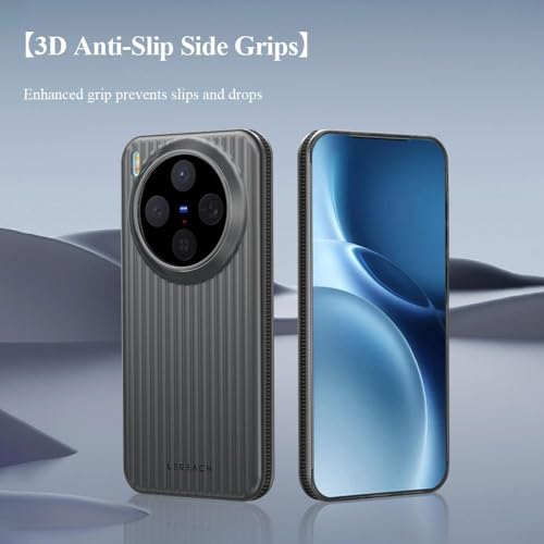 Image of TOC Series Flowing Grid Pattern PC Back Case for Vivo X300, Lightweight Shockproof Protective Cover with Premium Matte Coating, Anti-Fingerprints, Strong Edges & Sleek Modern Look - Black