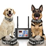 SIYACO Wireless Dog Fence System for 2 Dogs, Dog Fence with LCD Screen, Adjustable Warning Strength, Range 300 M, Rechargeable Invisible Dog Fence Collar, Dog Perimeter Collar, Wireless Fence Collar