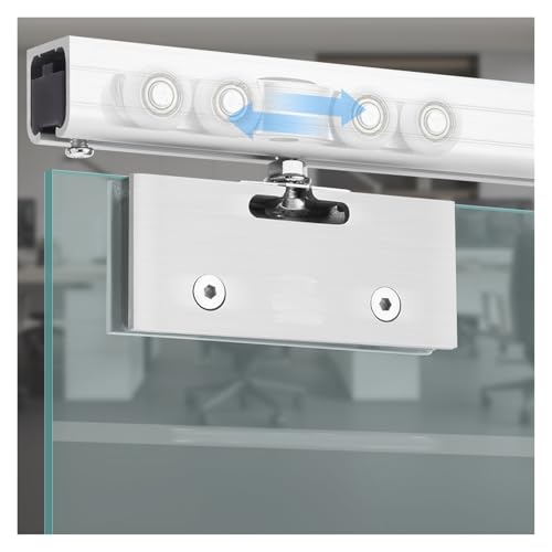 Kit de rail pour porte coulissante dissimulé de 24 à 120 pouces pour placard et douche