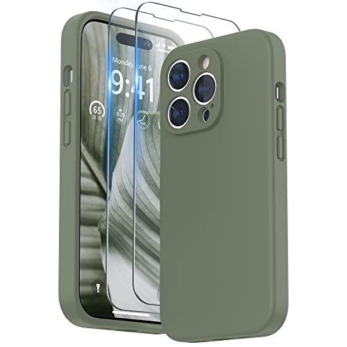 SURPHY Hülle Kompatibel mit iPhone 14 Pro Max Hülle Silikon mit Displayschutzfolie, iPhone 14 Pro Max Case Silikon mit Kameraschutz, Handyhülle iPhone 14 Pro Max Schutzhülle 6,7 Zoll 2022