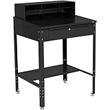 Sloped Surface Shop Desk with Pigeonhole Compartment Riser, 34-1/2