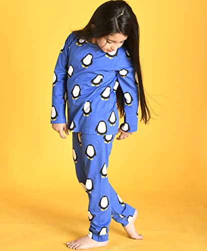 Image of Anthrilo Pure Cotton Printed Pyjama Set for Girls | Sleepwear | Night Suit, Night Wear | Long Sleeves T-Shirt & Pyjama | Regular Wear | 0-14 Years