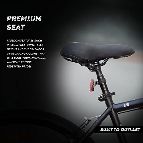 Image of VECTOR 91 Freedom 26T Matt Black Single Speed Hybrid Cycle with 18 Inches Steel Frame for Men, Rigid